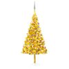 vidaXL Arbre de No&euml;l artificiel pr&eacute;-&eacute;clair&eacute; et boules dor&eacute; 180 cm PET