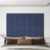 vidaXL Panneaux muraux 12 pcs Bleu 30x30 cm Tissu 1,08 m&sup2;