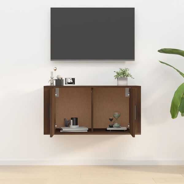 vidaXL Meuble TV mural Ch&ecirc;ne marron 80x34,5x40 cm