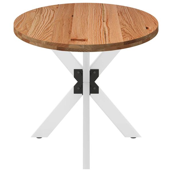 vidaXL Table à manger marron clair bois de chêne massif ovale