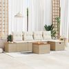 vidaXL Ensemble de canap&eacute; de jardin 6 pcs Beige Poly rotin