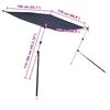 vidaXL Extension d'ombrage T-Top bleu 170x170x(115-183) cm