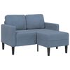 vidaXL Canap&eacute; 2 places avec m&eacute;ridienne en L bleu 125 cm Lin