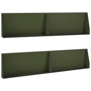 vidaXL Mur de sout&egrave;nement 4 pc 100 x 12 x 30 cm Acier Vert olive
