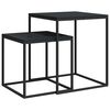 vidaXL Ensemble de table basse 2 pcs bois d'ing&eacute;nierie et m&eacute;tal