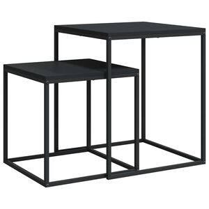 vidaXL Ensemble de table basse 2 pcs bois d'ing&eacute;nierie et m&eacute;tal