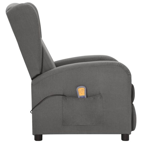 vidaXL Fauteuil de massage inclinable Gris clair Tissu