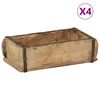 vidaXL Plateau 4 pc Marron 30 x 15 x 9 cm Bois Recycl&eacute; Solide