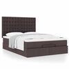 VidaXL Cadre de lit ottoman avec matelas marron fonc&eacute; 140x190 cm tissu