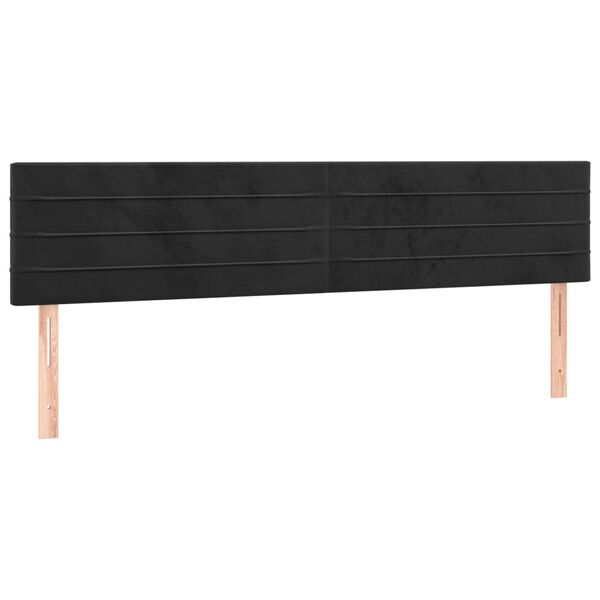 vidaXL T&ecirc;tes de lit 2 pcs Noir 80x5x78/88 cm Velours