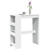 vidaXL Table de bar et &eacute;tag&egrave;res blanc 90x40x103,5 cm bois d'ing&eacute;nierie