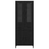 vidaXL Haut Armoire Ch&ecirc;ne noir 69,5 x 34 x 180 cm Bois d'ing&eacute;nierie