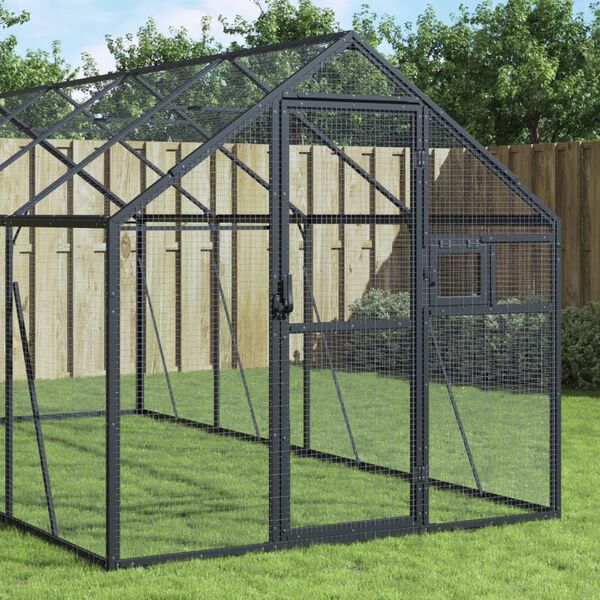 vidaXL Voli&egrave;re anthracite 1,79x6x1,85 m aluminium