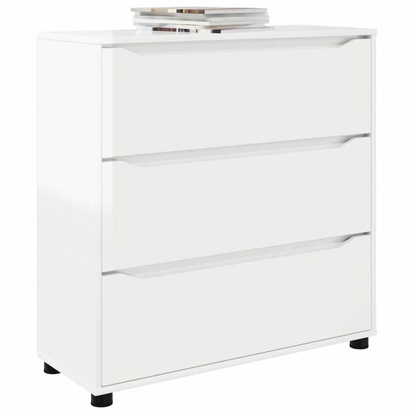 vidaXL Armoire de rangement Blanc brillant 80 x 31 x 81 cm