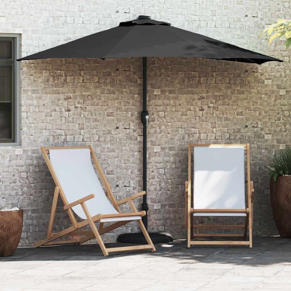 vidaXL Parasol de jardin Noir 294 x 150 x 224 cm Polyester et Acier