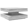 vidaXL Table basse rotative &agrave; 360 degr&eacute;s sonoma gris 70x70x34,5 cm