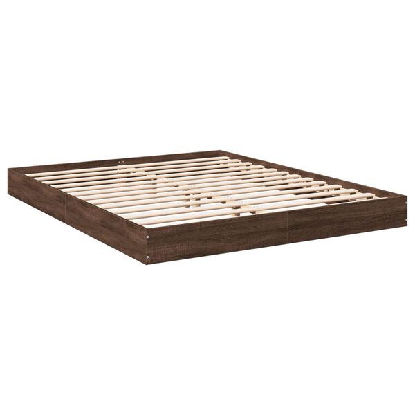 vidaXL Cadre de lit sans matelas ch&ecirc;ne marron 160x200 cm