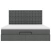 VidaXL Cadre de lit ottoman avec matelas gris fonc&eacute; 160x200cm tissu