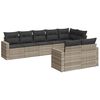vidaXL Salon de jardin 8 pcs avec coussins gris clair r&eacute;sine tress&eacute;e