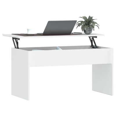vidaXL Table basse Blanc 102x50,5x52,5 cm Bois d'ingénierie