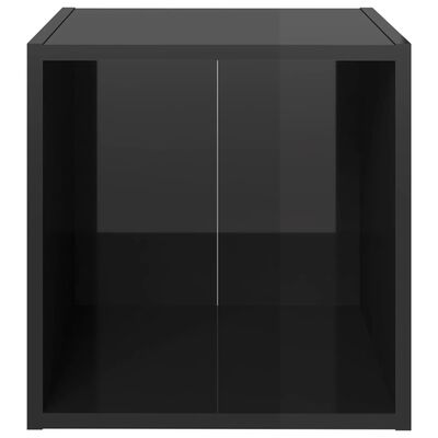 vidaXL Meubles TV 2 pcs noir brillant 37x35x37 cm bois d’ingénierie