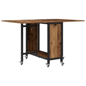 vidaXL Table &agrave; manger pliante avec roulettes 130 x 80 x 76,5 cm