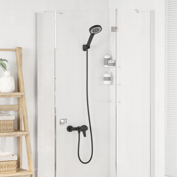 vidaXL Ensemble de Douche Noir G 1 / 2 pouces Laiton