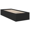 vidaXL Cadre de lit sans matelas noir 75x190 cm bois ingénierie