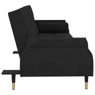 vidaXL Canapé-lit avec coussins noir velours