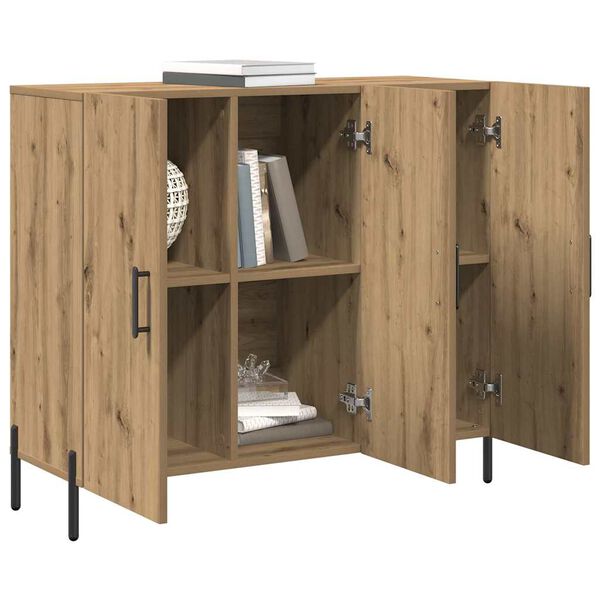 vidaXL Buffet Ch&ecirc;ne artisanal 90 x 34 x 80 cm Bois d'ing&eacute;nierie
