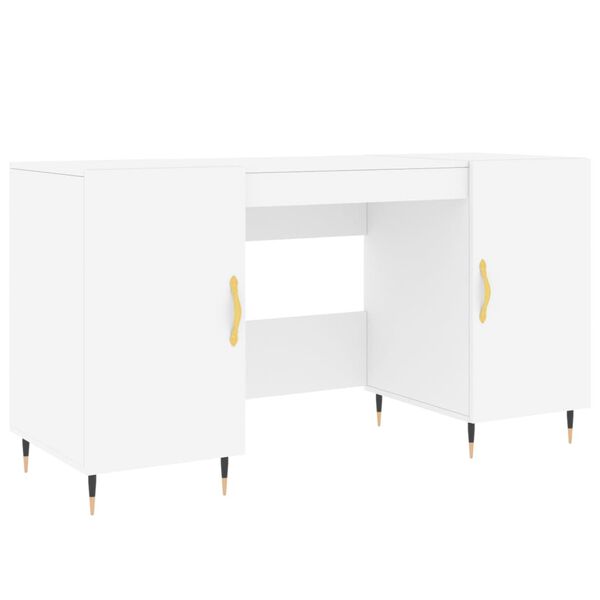 vidaXL Bureau blanc 140x50x75 cm bois d'ingénierie
