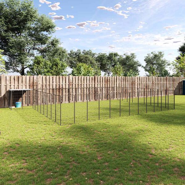 vidaXL Chenil Noir 37,51 m² Acier