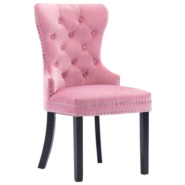 vidaXL Chaises à manger lot de 2 rose velours