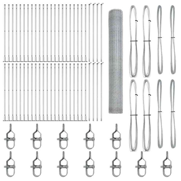 vidaXL Poteau de cl&ocirc;ture. Argent&eacute; 100 x 1,2 m (maille de 25 mm) Acier