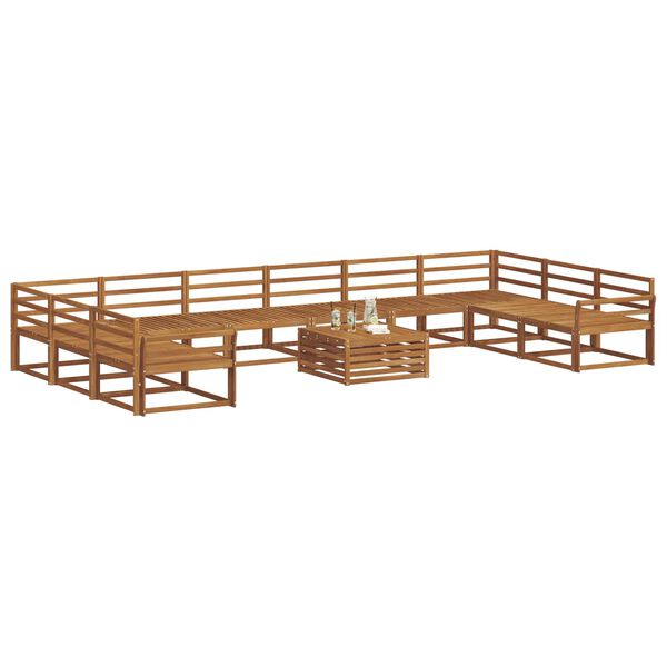 vidaXL Ensemble de canap&eacute;s d'ext&eacute;rieur 11 pcs Naturel