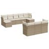 vidaXL Salon de jardin avec coussins 10 pcs beige r&eacute;sine tress&eacute;e