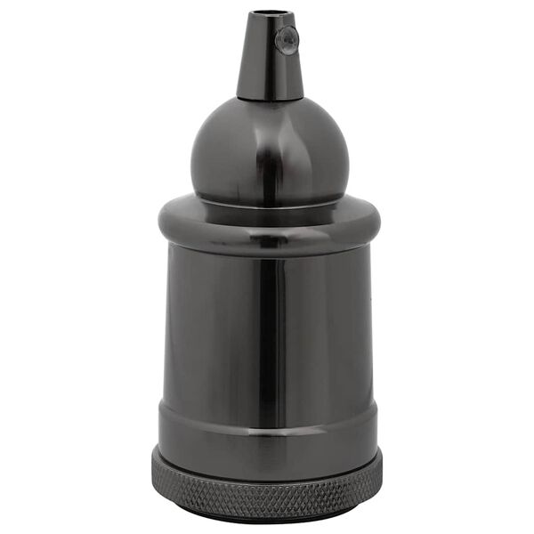 vidaXL Douilles de lampe 2 pcs noir brillant E27