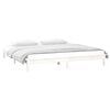vidaXL Cadre de lit &agrave; LED sans matelas blanc 135x190 cm bois massif