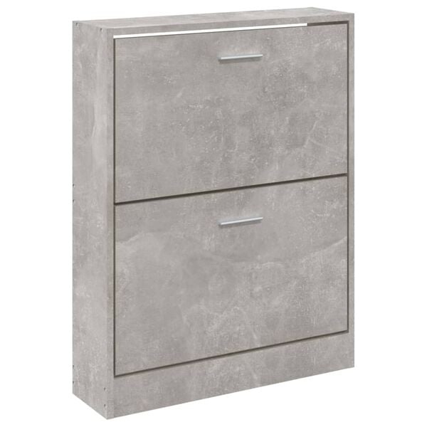 vidaXL Armoire à chaussures Gris béton 59x17x81 cm Bois d'ingénierie