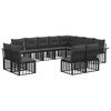 vidaXL Ensemble de canap&eacute;s d'ext&eacute;rieur 12 pcs Noir et Gris fonc&eacute;