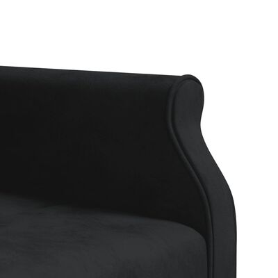 vidaXL Canapé-lit en forme de L noir 271x140x70 cm velours
