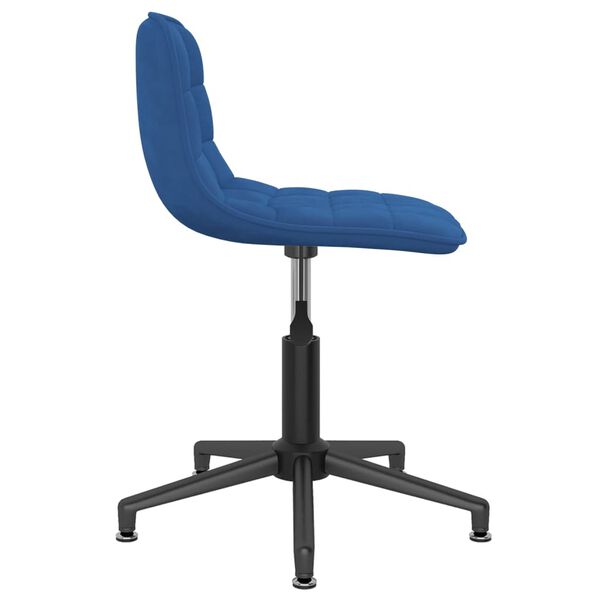 vidaXL Chaise pivotante de bureau Bleu Velours