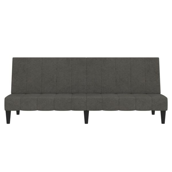 vidaXL Canap&eacute;-lit &agrave; 2 places Gris fonc&eacute; Tissu microfibre