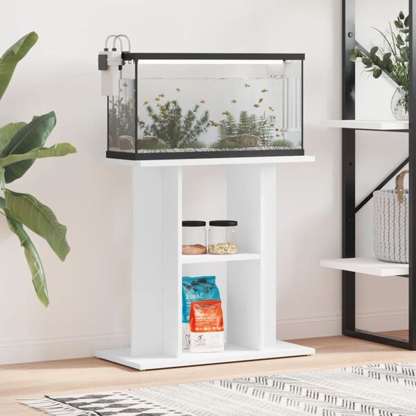 vidaXL Support pour aquarium blanc 60x30x60 cm bois d'ing&eacute;nierie