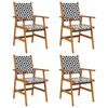 vidaXL Chaises de jardin 4 pcs en bois d'acacia massif