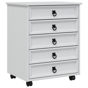 vidaXL Cabinet Roulant avec Tiroirs CORONA Blanc