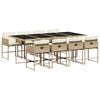 vidaXL Ensemble &agrave; manger de jardin et coussins 9 pcs beige Poly rotin