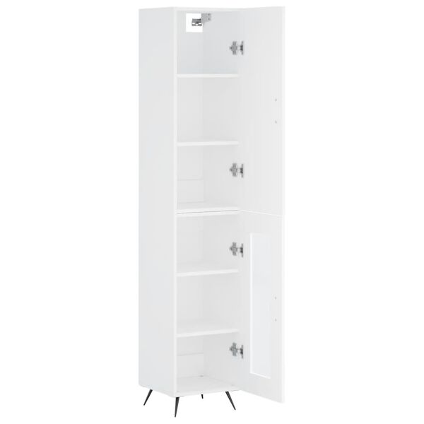 vidaXL Buffet haut Blanc 34,5x34x180 cm Bois d'ing&eacute;nierie
