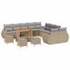 vidaXL Ensemble de canap&eacute; de jardin 14 pc Beige polyrotin