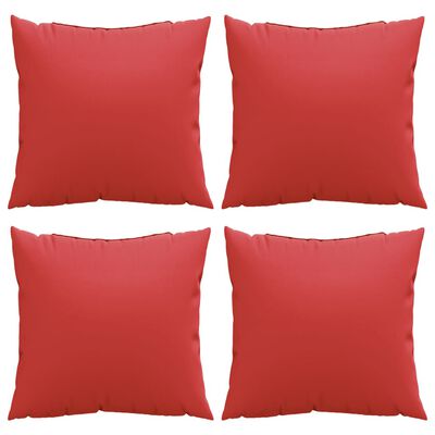 vidaXL Coussins décoratifs 4 pcs rouge 40x40 cm tissu